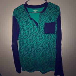 Teal long sleeve tee